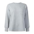 thumbnail image 5 of Siilsaa Womens Oversized Sweatshirt Fall Fashion 2035 Long Sleeve Tops Casual Crewneck Sweatshirts with Pockets Grey,2XL, 5 of 5