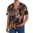 thumbnail image 7 of Lsque Five Nights At Freddy'S print Men's Cuban Collar Short Sleeve Shirt Summer Beachwear Casual Button Down Fashionable Vacation Leisure Shirt-Medium, 7 of 7