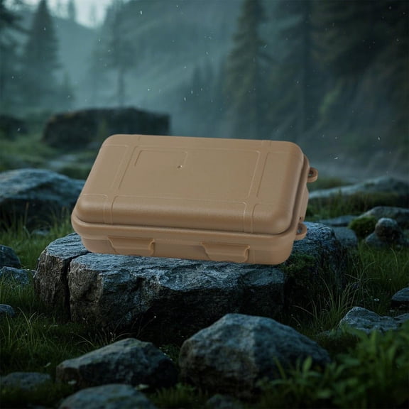 Violete Outdoor Storage Case, Large Shockproof Waterproof Box, Gray Orange Plastic Equipment Organizer 17 x 11 x 5 cm for Camping and Travel