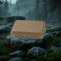 Large Outdoor Survival Kit Storage Box, Shockproof Waterproof Pressure-Proof Case, Gray Orange Plastic Tool Box 17x11x5cm for Camping Gear