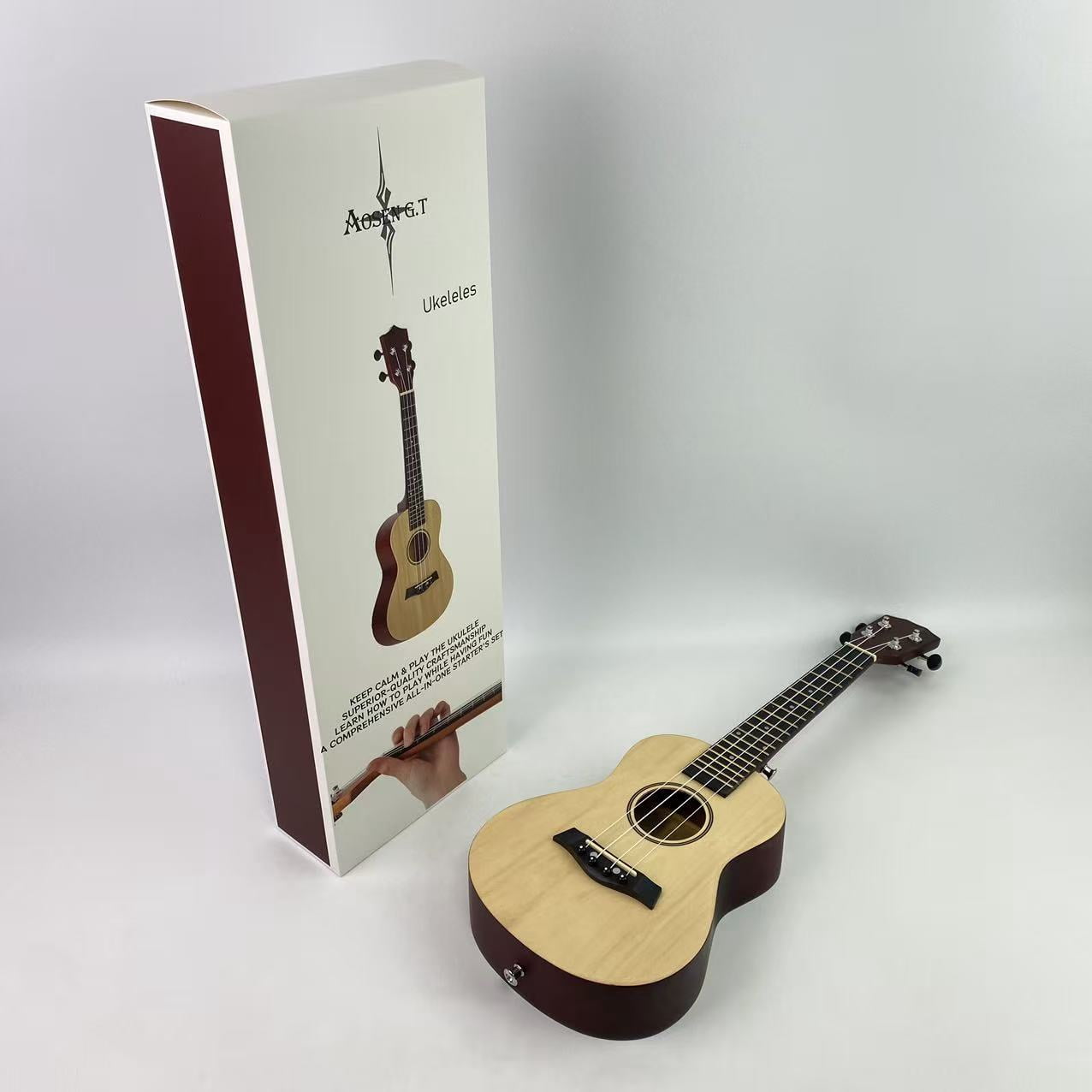 AOSEN G.T Ukeleles - 21 Inch w/String Mahogany Soprano Ukulele