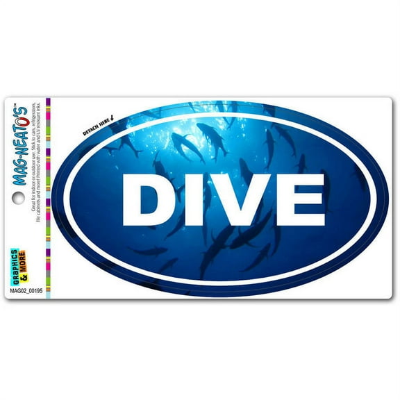 Dive Scuba Deep Sea Ocean Euro Oval Automotive Car Refrigerator Locker Vinyl Magnet