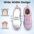 thumbnail image 2 of AOV Womens Wide Walking Shoes with Arch Support Athletic Tennis Sneakers for Long Standing Size 7 Pink, 2 of 6