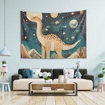Yayeee Tapestry Wall Hanging for Bedroom 80 x 60" Home Decoration for Living Room, Dinosaur at Night