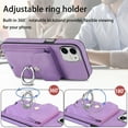 thumbnail image 6 of TECH CIRCLE Case for iPhone 11, [Built-in 2 Micro-SIM Card Slots] Slim Soft Shockproof Protective Cover with Ring Holder Stand + Card Holder Pocket + Eject Pin Holder - Lavender, 6 of 8