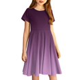 thumbnail image 2 of Girls 2025 Summer Dresses Short Sleeve Gradient Dress Soft and Comfortable Casual Summer Wear for Parties and Daily Dresses ,Sie:140, 2 of 5