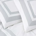 thumbnail image 6 of Chezmoi Collection Wyatt 7-Piece King Bed in a Bag Comforter Set with Sheets Hotel Style White/Silver Square Pattern Bedding Set, 6 of 9