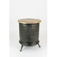 thumbnail image 2 of Kalalou Cylinder Shaped Metal Side Table With Mango Wood Top NMG1016, 2 of 2