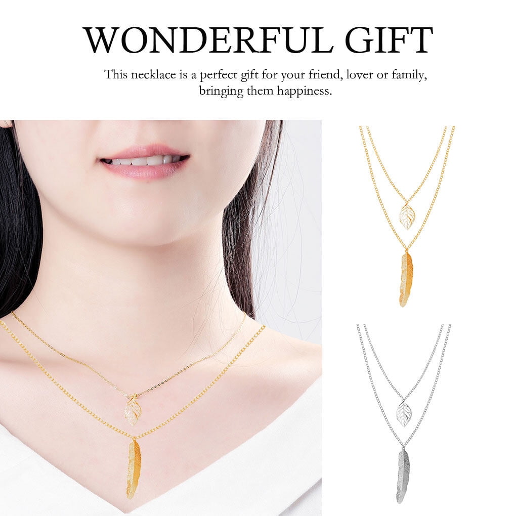 Gold pendant layered necklace best sale