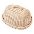 thumbnail image 2 of Rattan Storage Tray with Cover,Hand-Woven Wicker Baskets,Bread Fruit Food Breakfast Display Box,for, 2 of 5
