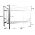 thumbnail image 2 of Netrum Twin over Twin Bunk Beds,Twin Bunk beds with Ladder & Guardrail,Metal Bunk Beds Frame with Bottom Storage Space for Adults Bedroom,Dorm,Guest Room,White, 2 of 9