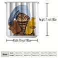 thumbnail image 3 of 1pc Waterproof and Mildew-Proof Bathroom Shower Curtain with Funny Cat Pattern - Perfect for Bathroom Decor and Windows, 3 of 4