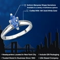 thumbnail image 2 of Gem Stone King 10K White Gold Fancy Blue Zirconia Engagement Ring for Women | 0.47 Cttw | Marquise 8X4MM | Gemstone Birthstone | Size 6, 2 of 6