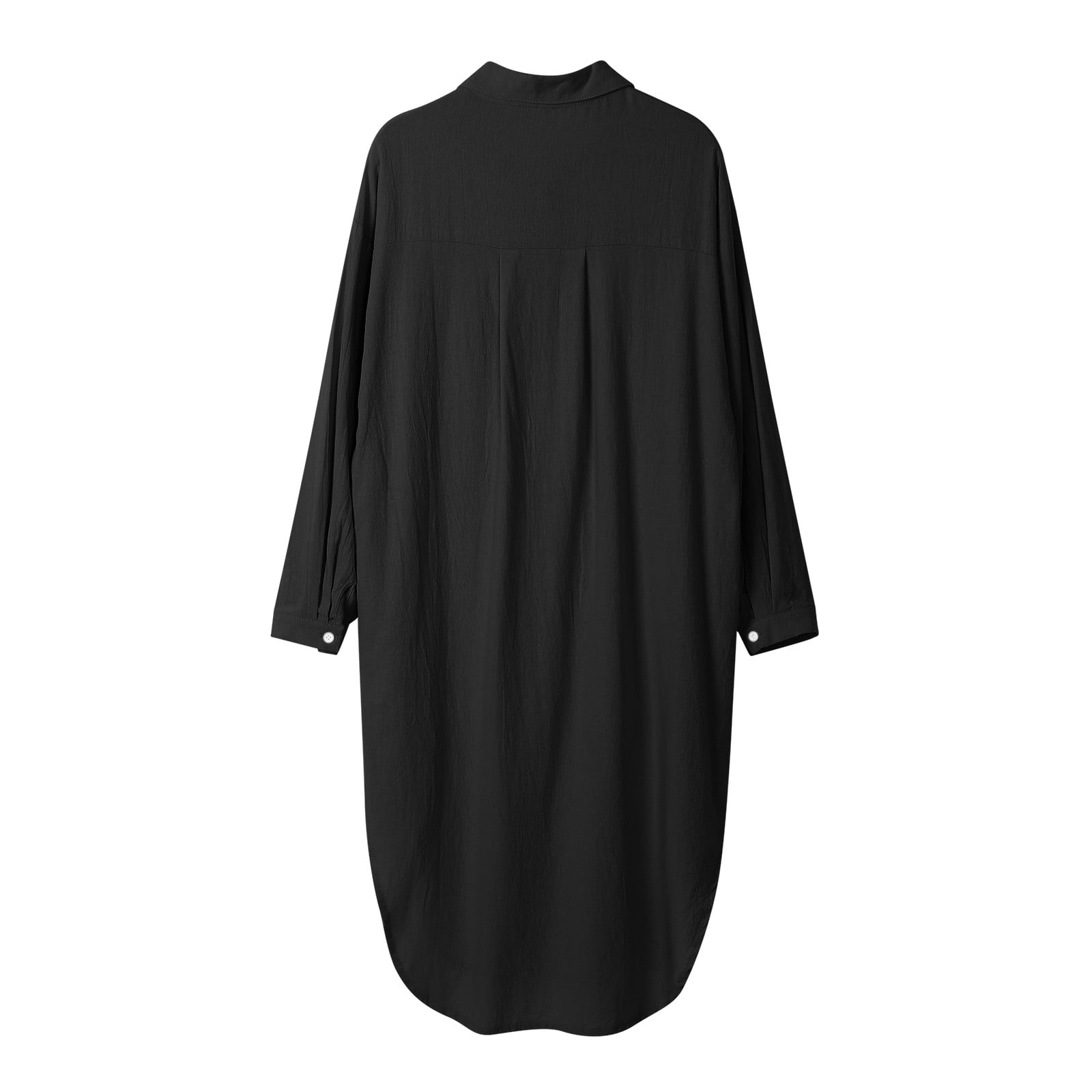 WAYUTE Womens Plus Size Shirts Long Sleeve Button Down Solid Color