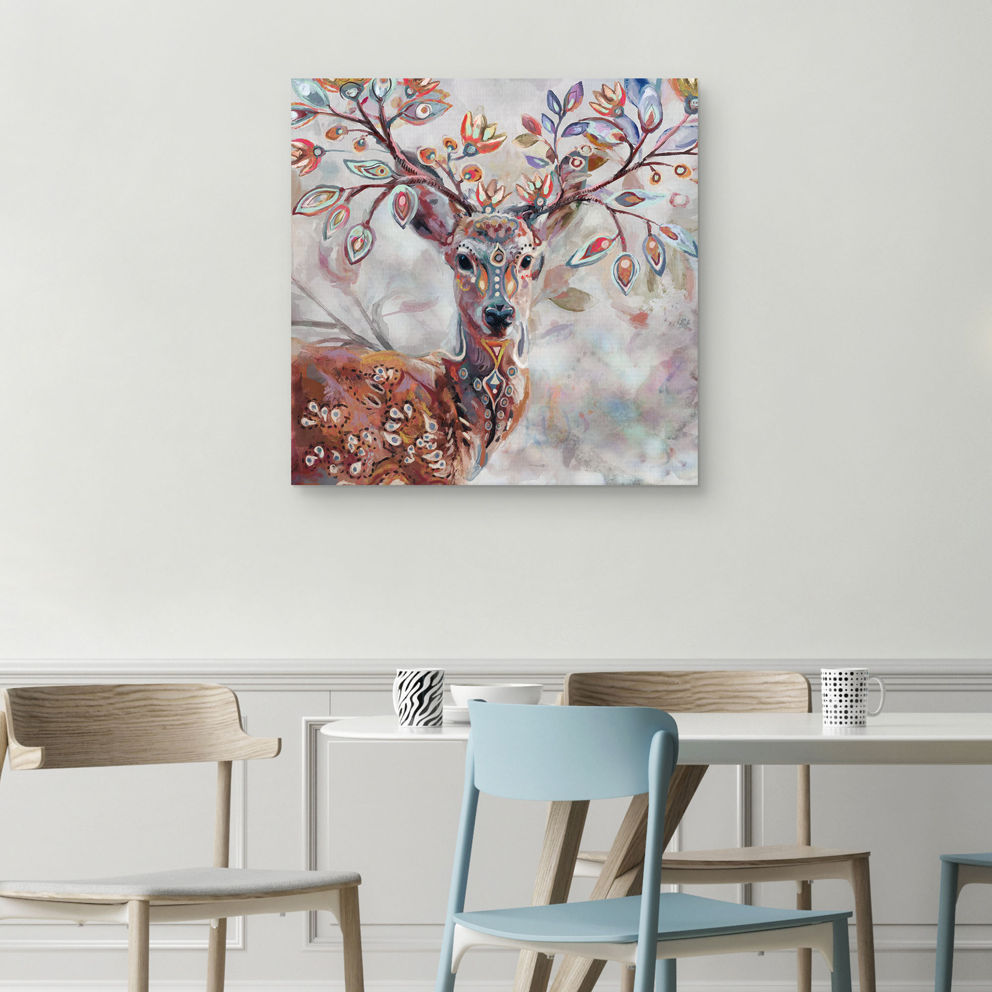 Boho Deer by Studio Arts Canvas Art Print