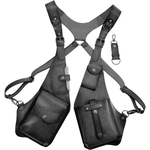 HUGFEGWE Adjustable PU Leather Shoulder Holster Bag, Men Anti-Theft Underarm Strap Wallet Pocket, Phone Shoulder Holster Bag CA919-125479