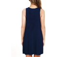 thumbnail image 2 of Vestido informal de verano para mujer, cuello redondo, camiseta, vestido playero liso Fokelyi WRMH-260-8, 2 of 4