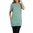 thumbnail image 3 of Innerwin T-Shirt Manches Courtes Hauts pour Femmes Col Rond Ample Vert TG, 3 of 5