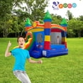 thumbnail image 6 of Pogo Crossover Inflatable Bounce House with Water Slide and Blower, Rainbow Smiley, 6 of 8
