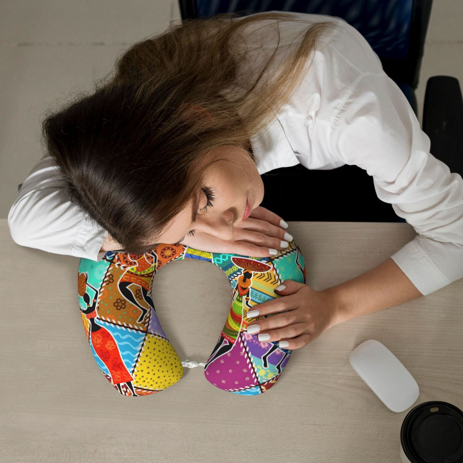 Xecao Dancing African Womans Print Memory Foam Cervical Neck Pillow Versatile U-Shaped Pillows for Home,Office,Camping,Travelling,Soft Washable Cover