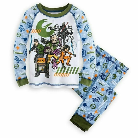 Disney Store Star Wars Boy 2PC Long Sleeve Tight Fit Cotton Pajama Set Size 7