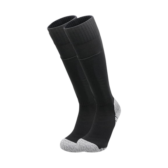Youth Football Knee High Socks With Padded Guard Pocket For Kids 4 To 12 Years Old Solid Athletic Soccer Socks Black M