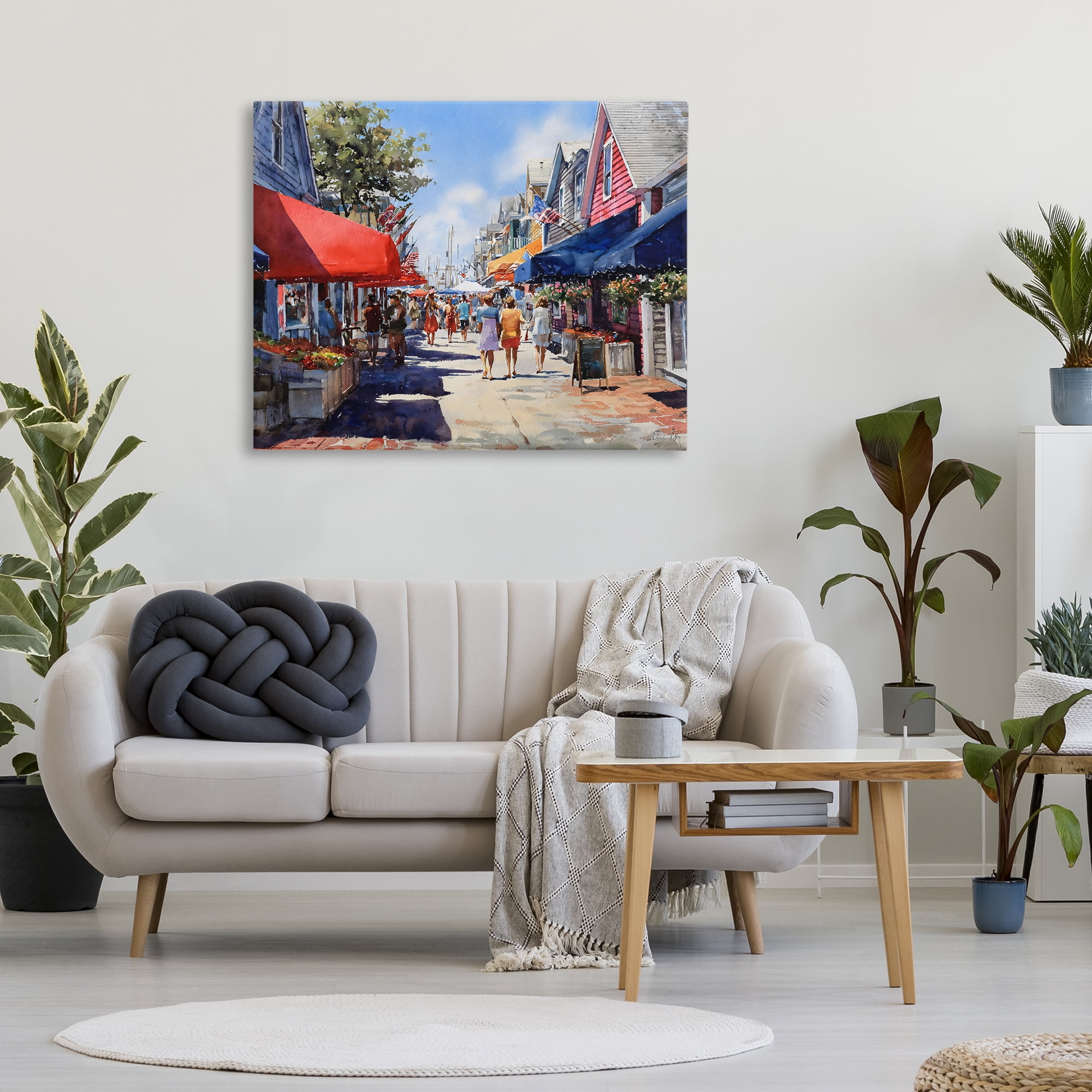 Stupell Industries American Coastal Town Stroll Canvas Wall Art, design by Franklyn Gregory