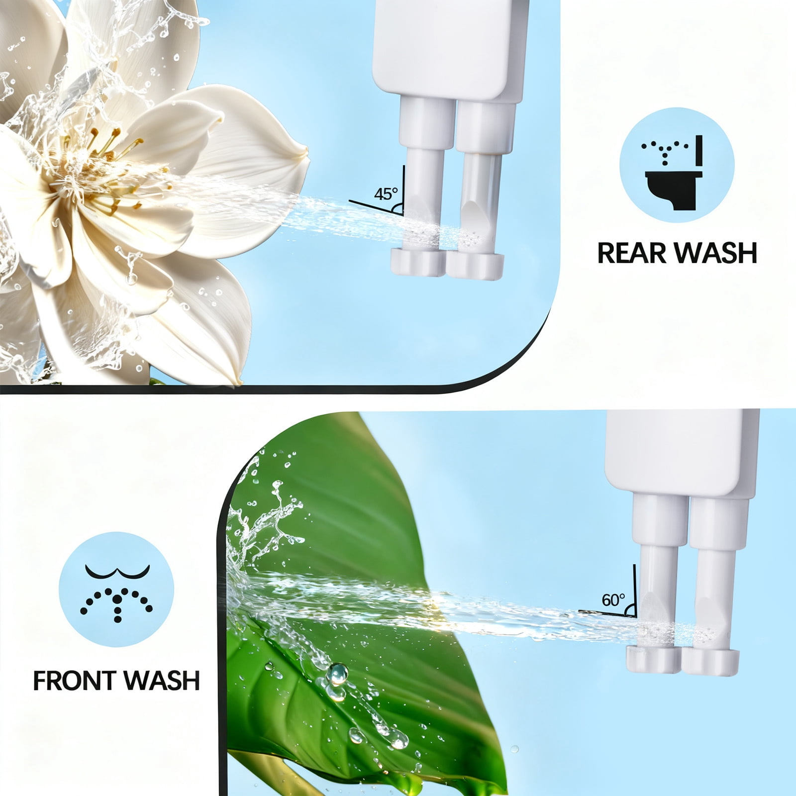 Fenbeli Bidet Attachment for Toilet, Hot and Cold Water Dual Nozzle Bidet with Self-Cleaning, Non-Electric Fresh Water Sprayer for Feminine Wash