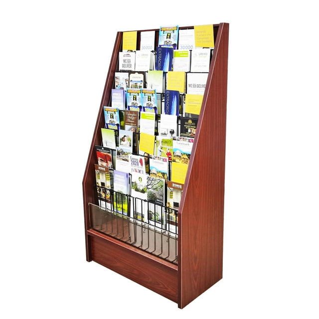 FixtureDisplays® Porte-Documents Porte-brochures Support de Coupons Porte-Cartes de Vœux 9 Niveaux 45 Face au Kiosque d'Information de Voyage 1453 Rouge