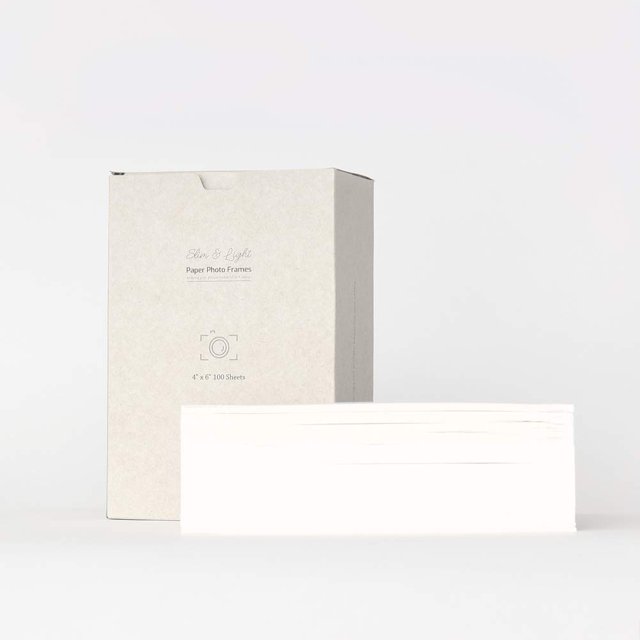 Monolike Slim&Light Paper Photo Frame Box Set 4x6 White 100 pack - Fits 4"x6" Pictures