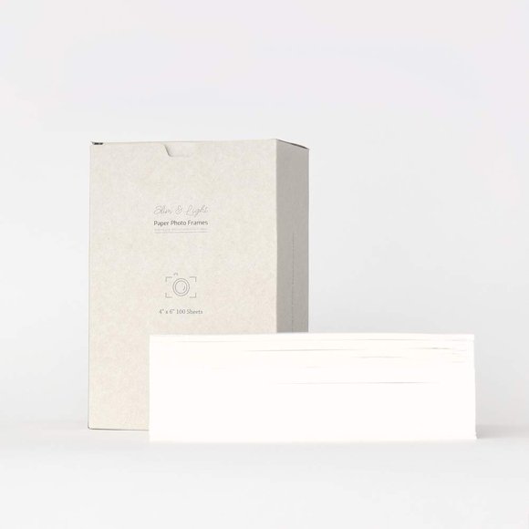 Monolike Slim&Light Paper Photo Frame Box Set 4x6 White 100 pack - Fits 4"x6" Pictures