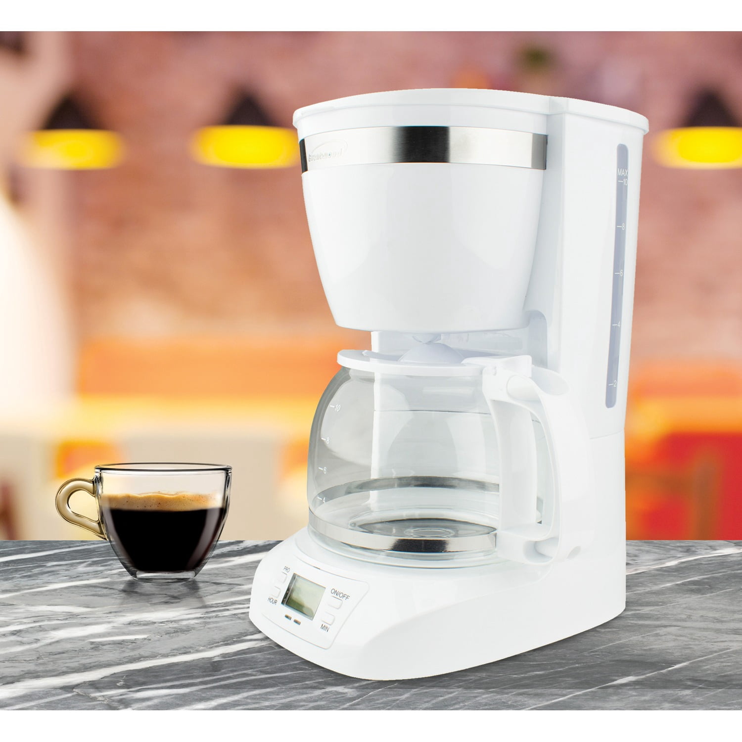 Brentwood 10-Cup Digital Coffee Maker (White), TS-219WPT