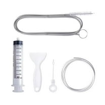 Long Stainless Steel Cleaning Brush Set,6 pcs Fridge Water Line Kit - Reusable & Easy-to-Use Refrigerator Water Line Cleaning Tool,for Cleaning Refrigerator Drain Holes, Car Sunroofs Drain Holes