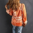 thumbnail image 4 of HongQid Women's Casual Floral Print V Neck Top Loose Boho Long Sleeve Beach Shirts Blouses, 4 of 8