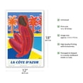 thumbnail image 2 of Visitez La Côte d’Azur - South of France - French Riviera - French Railways - Vintage Travel Poster by Bernard Villemot c.1968 - Master Art Print (Unframed) 12in x 18in, 2 of 4