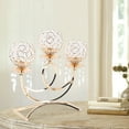 thumbnail image 5 of 3 Arms Crystal Candle Holders, Elegant Bowls Candelabras Candle Stand with Crystal Drops, Formal Event Table Decoration, Candlestick Holder Ornaments for Wedding Dining Table Christmas Party, 5 of 10