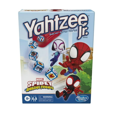 Yahtzee Jr.: Marvel Spidey and His Amazing Friends Edition Board Game for Kids Ages 4 and Up, Counting and Matching Game for Preschoolers