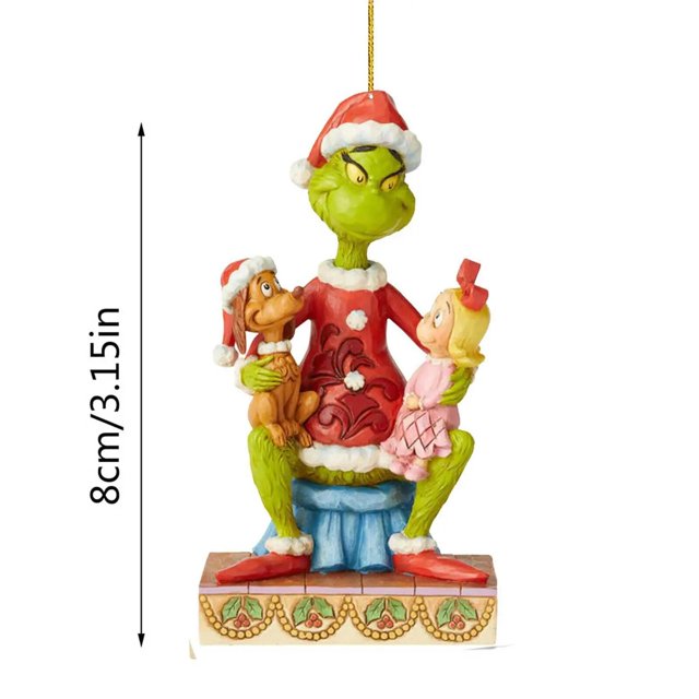 Cartoon Grinch Acrylic Pendant Christmas Decor Christmas Decorations for Home Xmas Tree Ornaments Merry Christmas Sign Kid Gifts