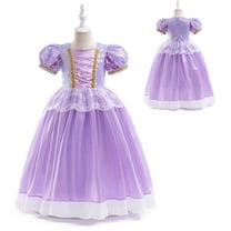Girls Princess Dress Female Sequins Puff Sleeve Birthday Fancy Dress Up for 3-9Y