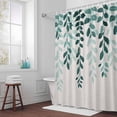 thumbnail image 5 of Eucalyptus Leaves Teal Fabric Shower Curtain Nature Plant Branch Bouquet Washable Shower Curtains for Bathroom, Waterproof Bath Curtain with Hooks Home Decor 72x84in, 5 of 8