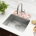 thumbnail image 5 of Orange Floral Design Decoration Kitchen Sink Splash Guard, Silicone Sink Faucet Mat Dry Out the Kitchen Bathroom, 5 of 7