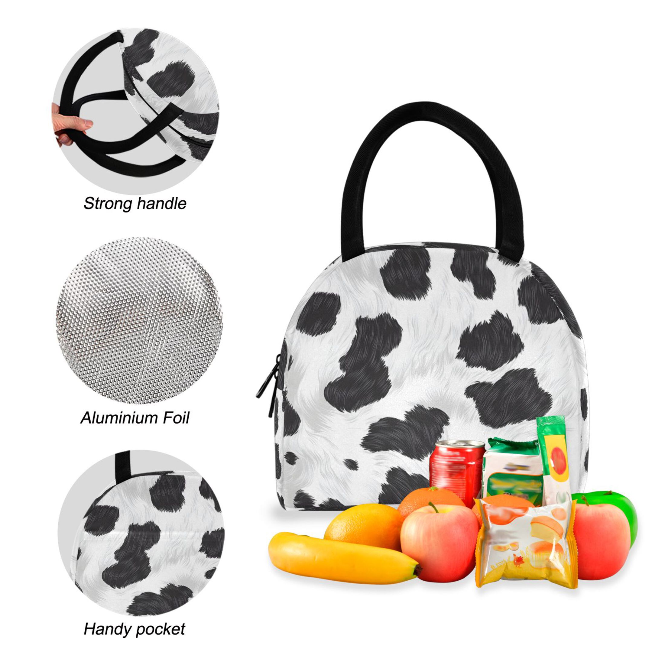 ALAZA Backpack Set Cow Print Elementary School Bags Student BookBag with Lunch Bag