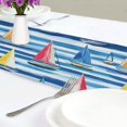 thumbnail image 4 of Yayeee Table Runner 70 inches Long Home Kitchen Dinning Party Decoration, Green Sailboats, 4 of 7
