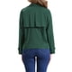 thumbnail image 3 of Abrigo Trench Allegra K para mujer, chaqueta corta de doble botonadura con solapa, color verde, 3 of 5