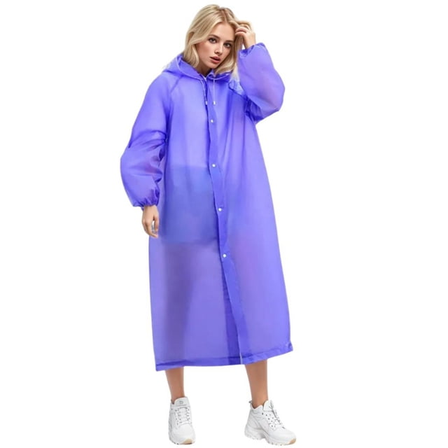 MIASHUI Poncho Imperméable et Respirant pour Adultes, Imperméable Unisexe avec Capuche, Violet, Taille Unique