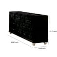 thumbnail image 4 of Benjara , Black Fabric Upholstered Seven Drawer Wooden Dresser with Tufting Details, 4 of 4