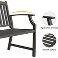 thumbnail image 6 of GRANDPATIO Garden Bench, Outdoor Benches with Back, Painted with Wood Grain, Anti-Rust Aluminum Steel Metal Frame, Bench for Front Porch Backyard Park Outside Furniture Decor, Weathered Gray, 6 of 7