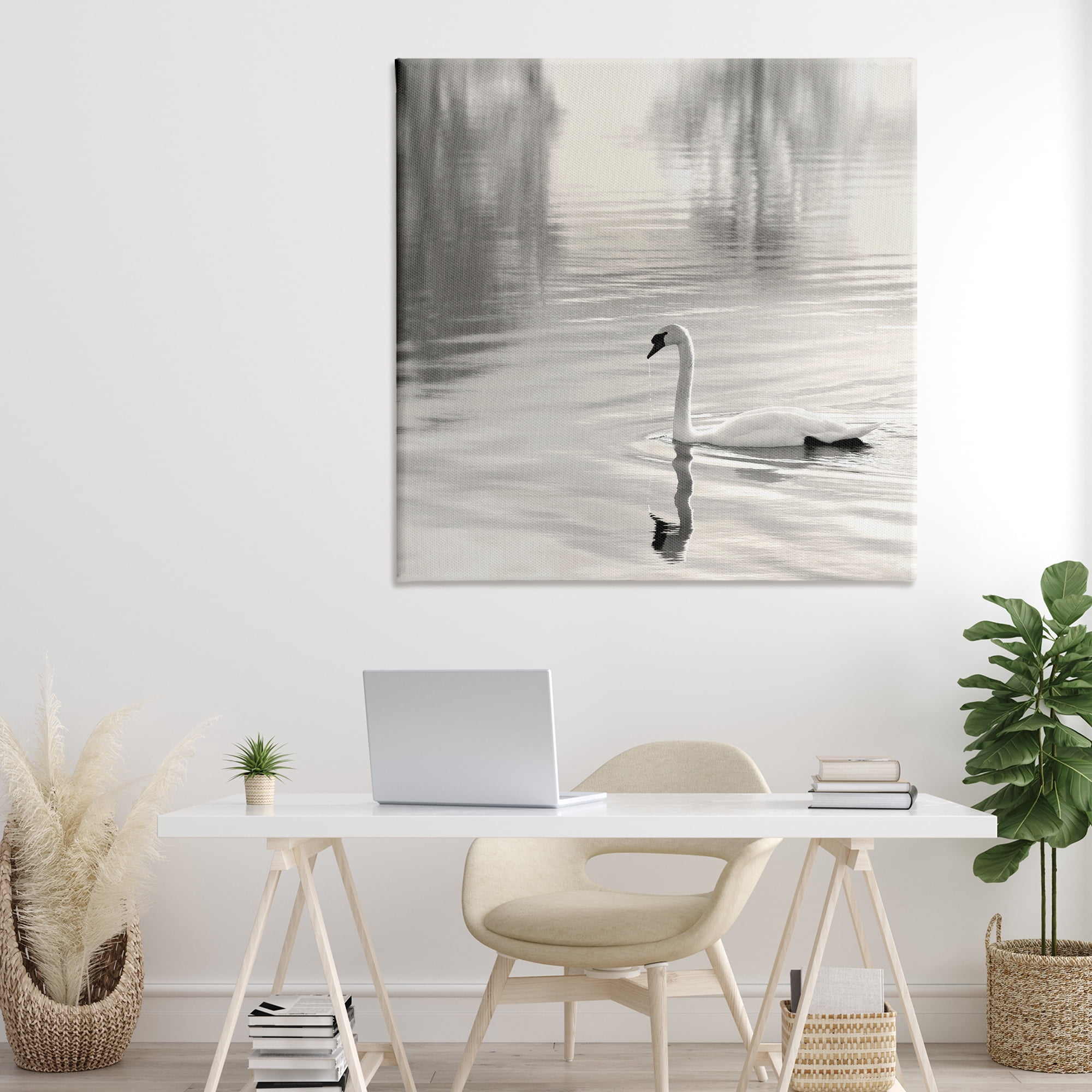 Stupell Industries Morning Sunlit Swan Canvas Wall Art, design by Nicholas Bell