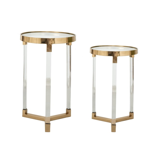Set de 2 patas acrílicas decorativas con tapa de cristal de Table Benzara