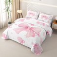 thumbnail image 3 of Erosebridal Pink Bowknot Quilt King,Kawaii Round Spots King Coverlet Set For Girls,3 Pieces, 3 of 7